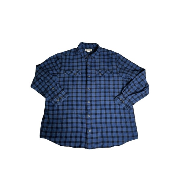 Duluth Trading Co Men’s Long Sleeve Shirt Size 2XL Blue Buffalo Plaid Cotton - Picture 1 of 11